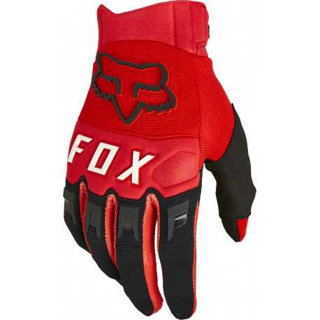 Gants Fox Dirtpaw rouge fluo 2023 | Gants moto cross Fox rouge fluo