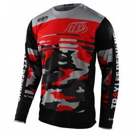 Maillot Cross Troy lee designs GP Formula Camo Noir Rouge