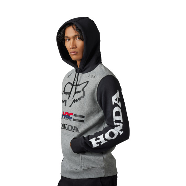 Sweat a capuche Fox X HONDA gris noir Pull Fox Honda Fox Honda HRC