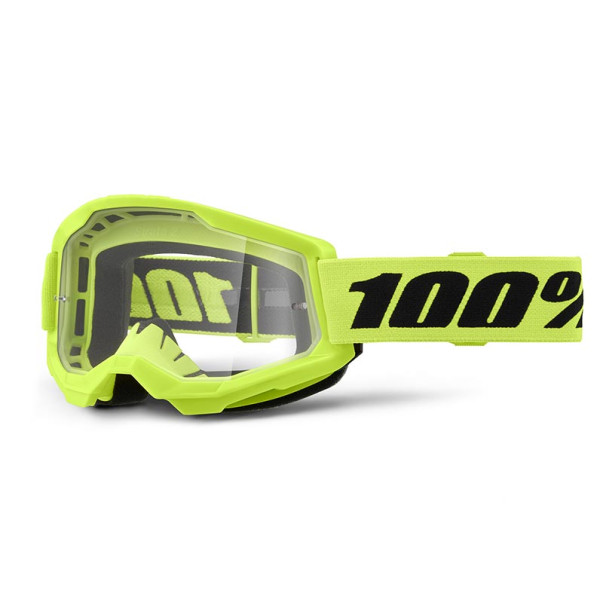 Masque cross 100% Strata 2 Jaune Fluo 2024