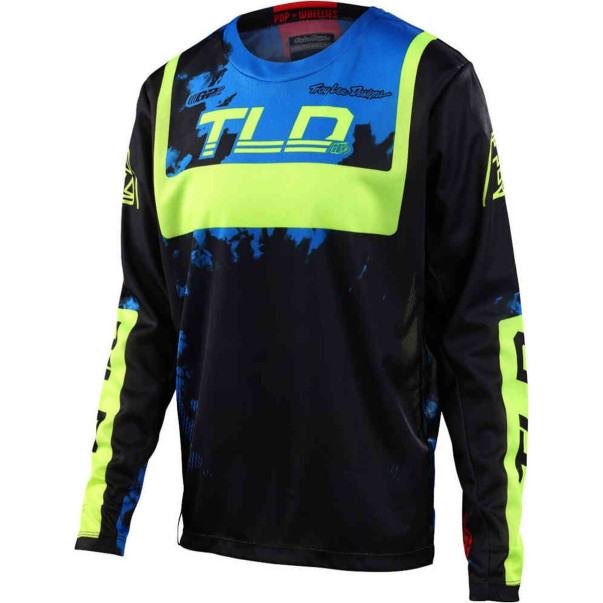 Maillot Cross Troy lee designs Enfant GP ASTRO Noir Jaune 2024