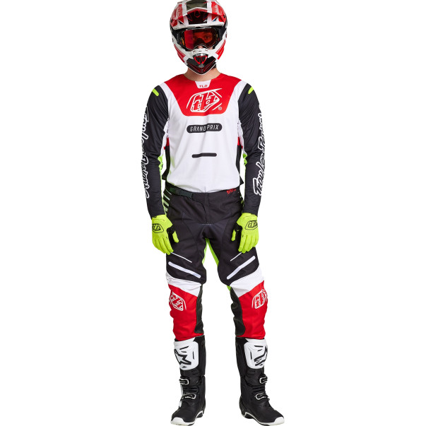 Tenue Cross Troy lee designs GP PRO BLENDS Blanc Rouge Fluo 2024