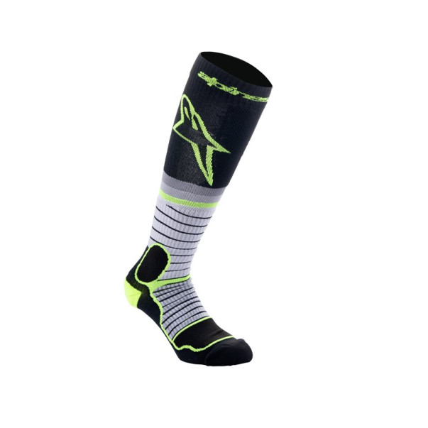 Chaussettes Cross Alpinestars MX PRO Noir Gris Jaune Fluo