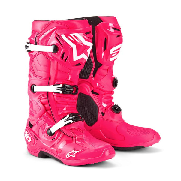 Bottes cross Alpinestars Tech 10 Diva Rose Blanc 2025