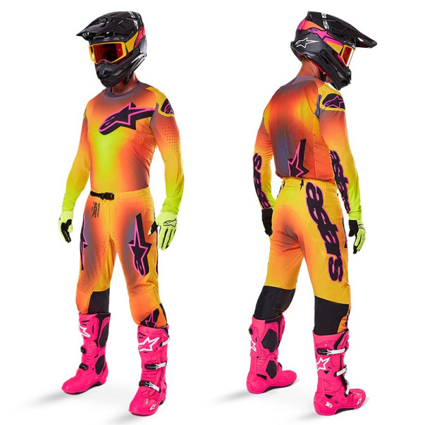 Tenue Cross Alpinestars Supertech Lipan Jaune Rose 2025