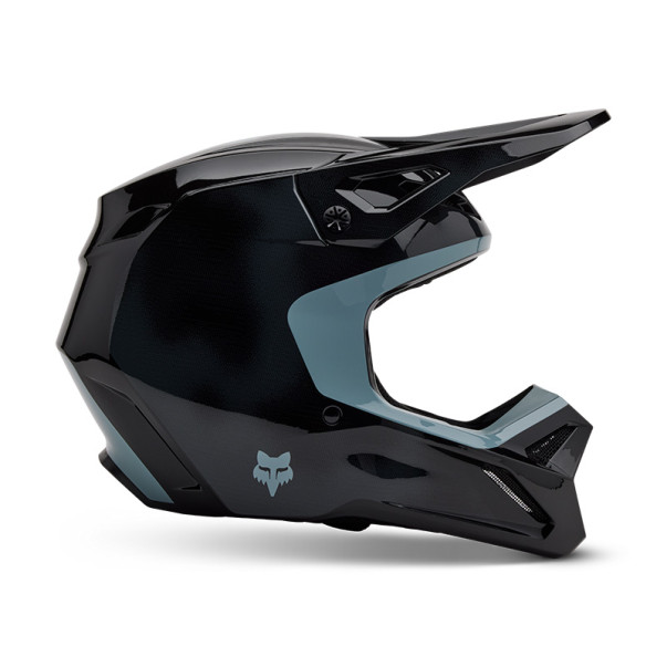 Casque cross Fox V1 TAUNT Noir brillant 2025