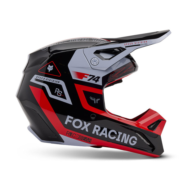 Casque cross Fox V1 RACE SPEC Rouge Fluo brillant 2025