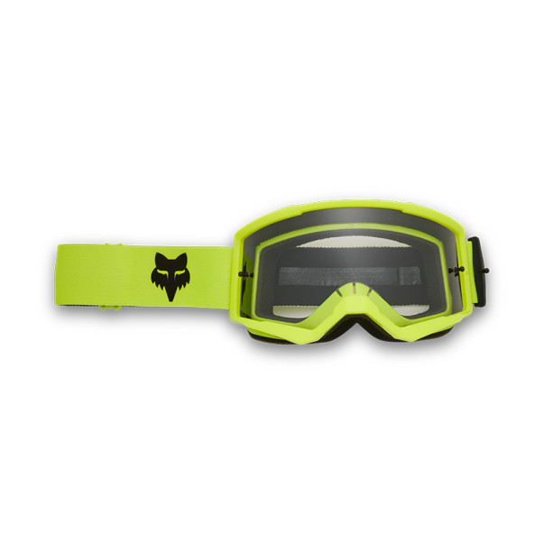 Masque cross Fox Main CORE Jaune Fluo écran clair 2025