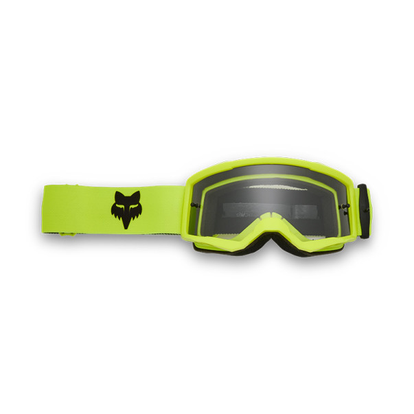 Masque cross Fox Enfant Main CORE Jaune Fluo écran clair 2025