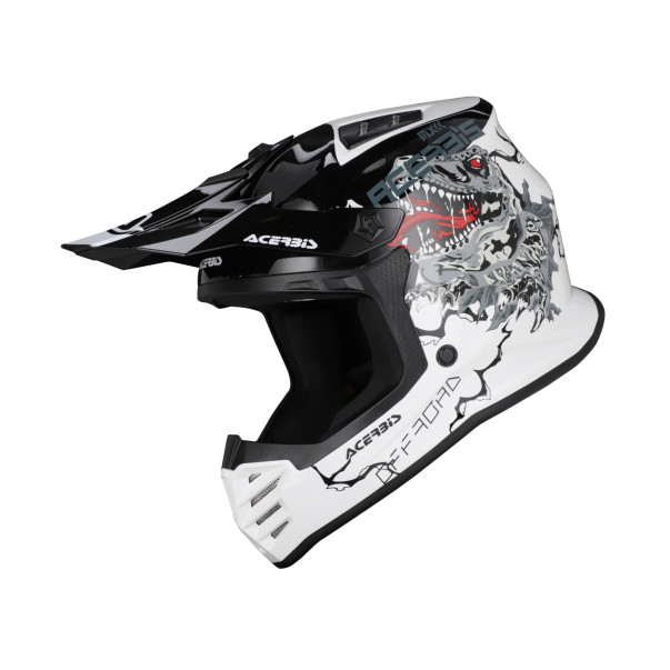 Casque cross Enfant ACERBIS Profile Blanc Noir 2025