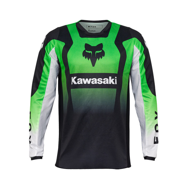 Maillot Cross Fox 180 KAWASAKI Vert Fluo 2025